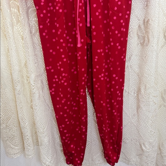 Simply Vera Vera Wang Red and Pink Polka Dot One Piece Pajamas - Picture 5 of 11